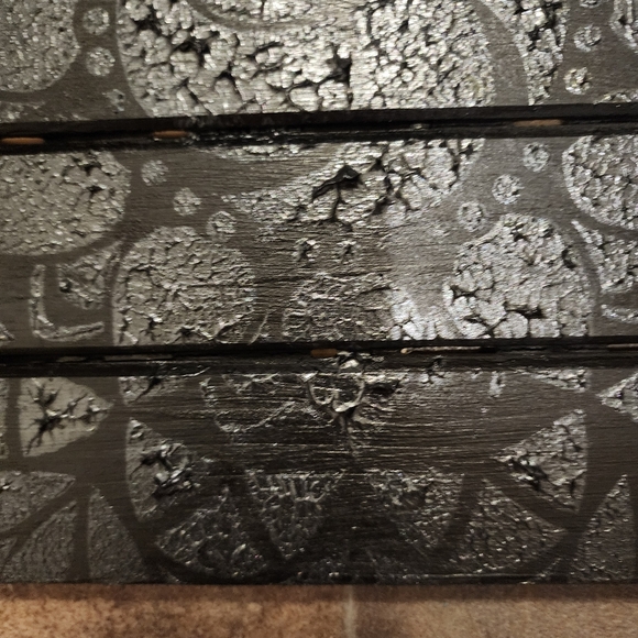 HANDCRAFTED Upcycled Black Wood Panel Board HANDPAINTED Mandala Wall Art Decor - Picture 12 of 17